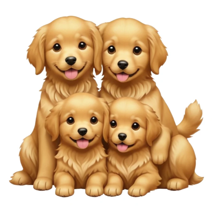 2 dogs 3 puppies sticker