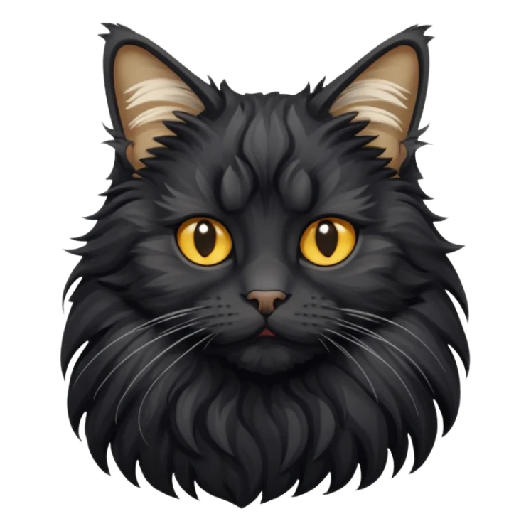 Black Mainecoon cat sticker