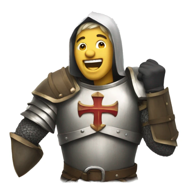 A crusader laughing out loud sticker