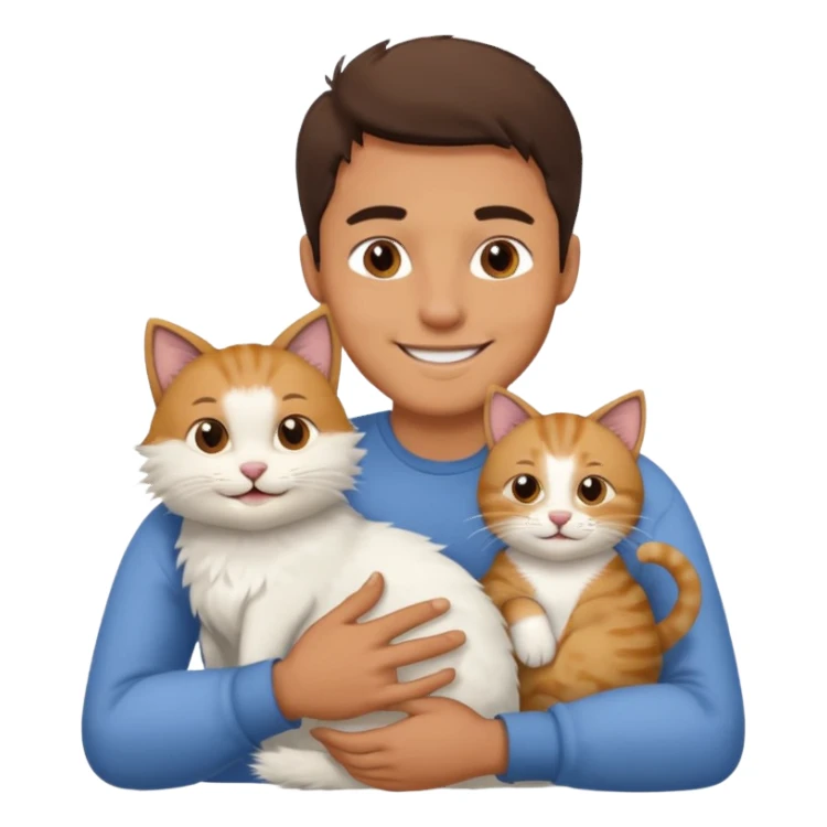 Cat sitting on man sticker