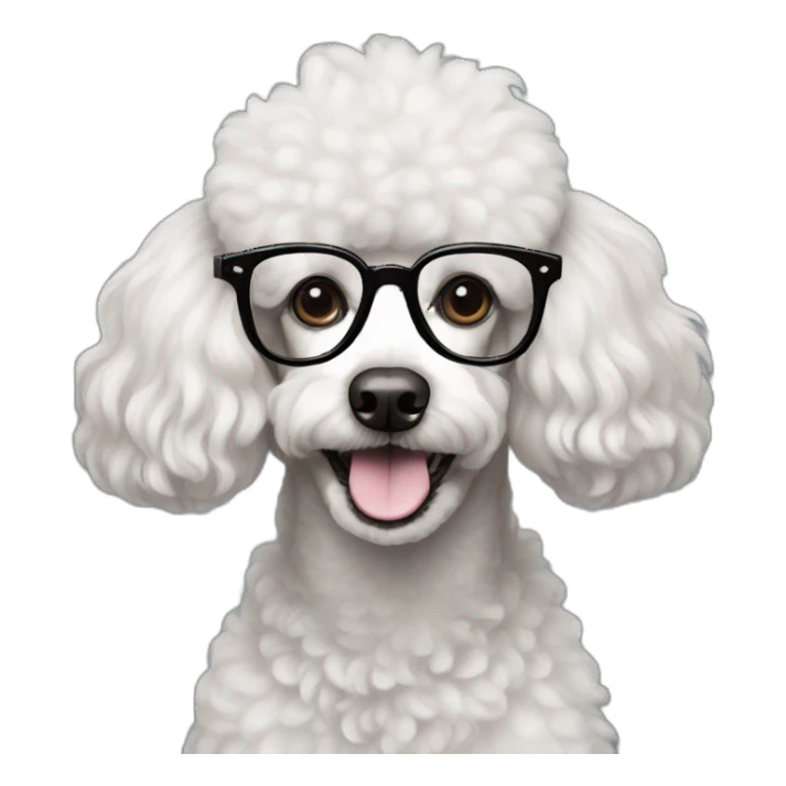 Poodle in glasses sticker