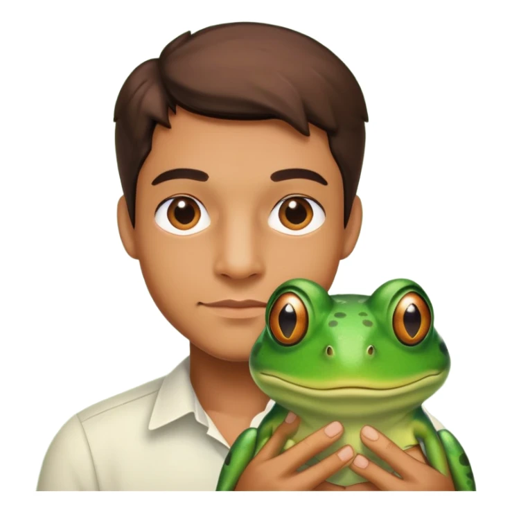 man and a forg sticker