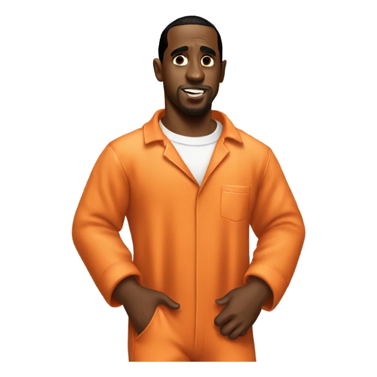 p diddy wearing a prison jumpsuit sticker
