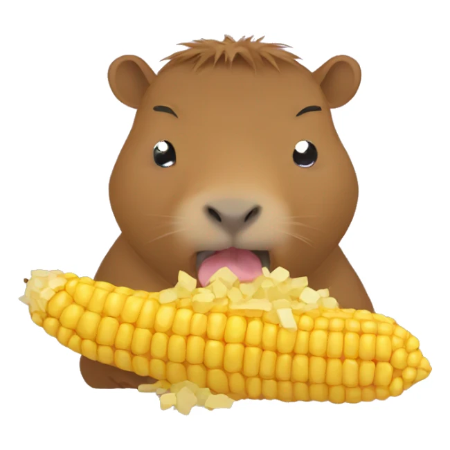 capybara eating corn sticker
