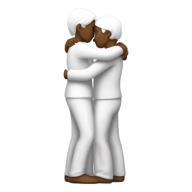 Two white tenderly embracing sticker