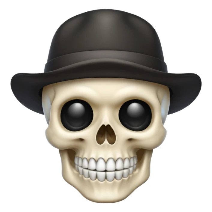 Skull emoji with a hat sticker