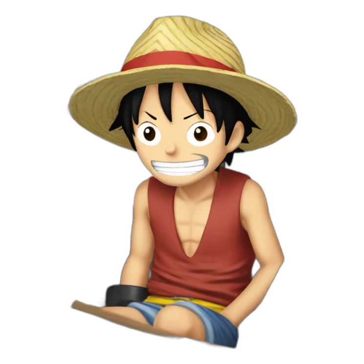 luffy in a boat sticker