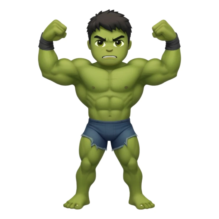 kid hulk flexing arms full body sticker