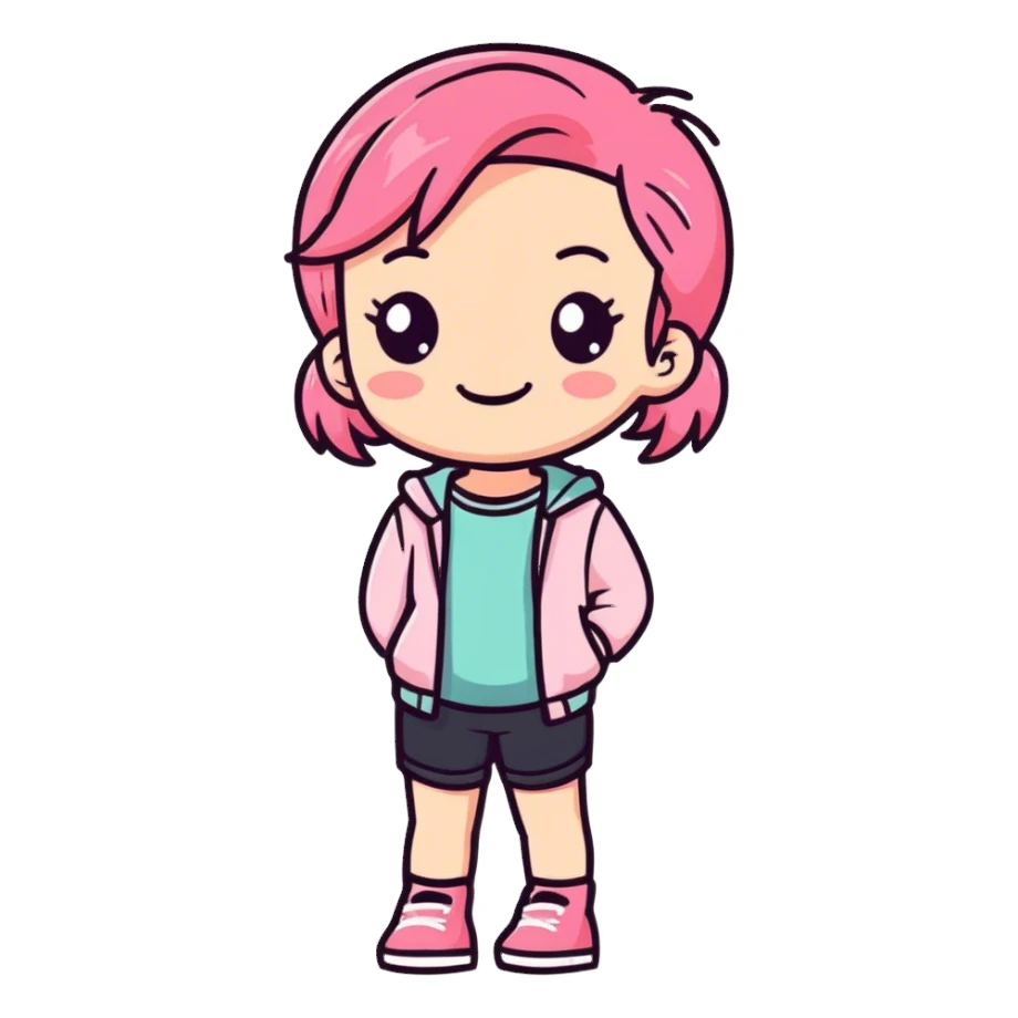Girl cute pink  sticker