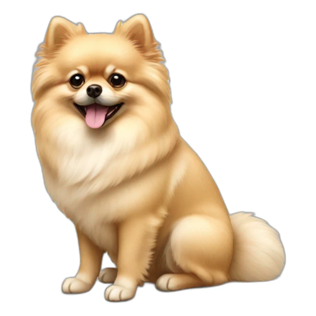 Cream pomeranian sit sticker