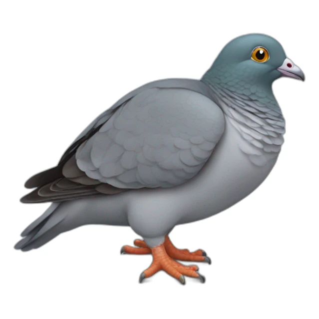 Un pigeon sur une tortue sticker