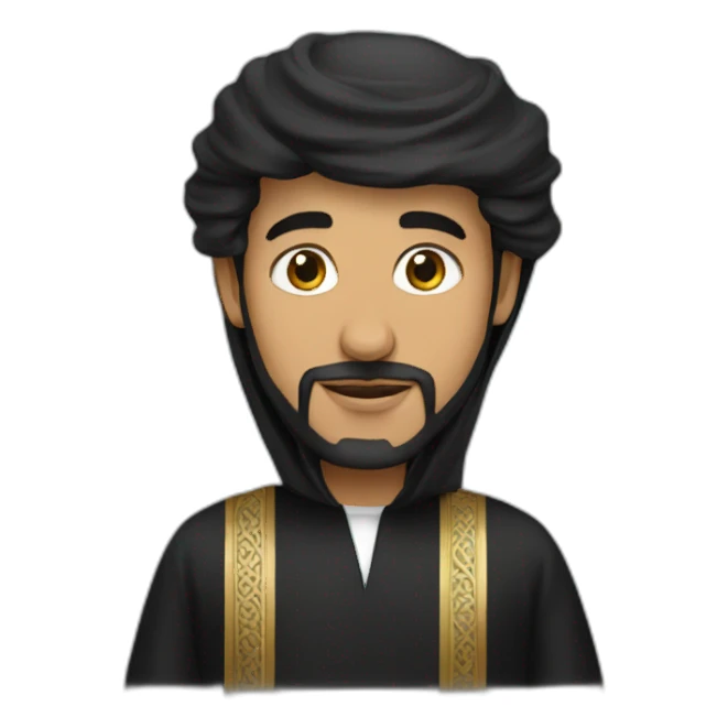 Saudi man in thobe with black bisht  sticker