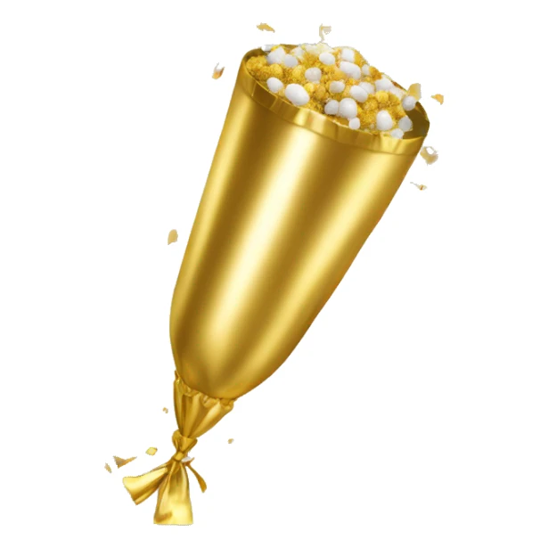 White gold party popper sticker