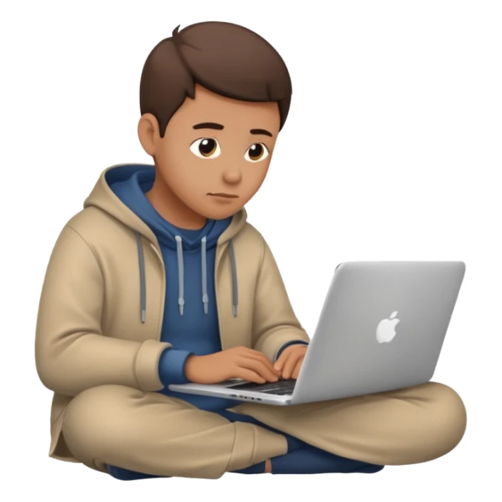 a person sitting straight and using laptop sticker