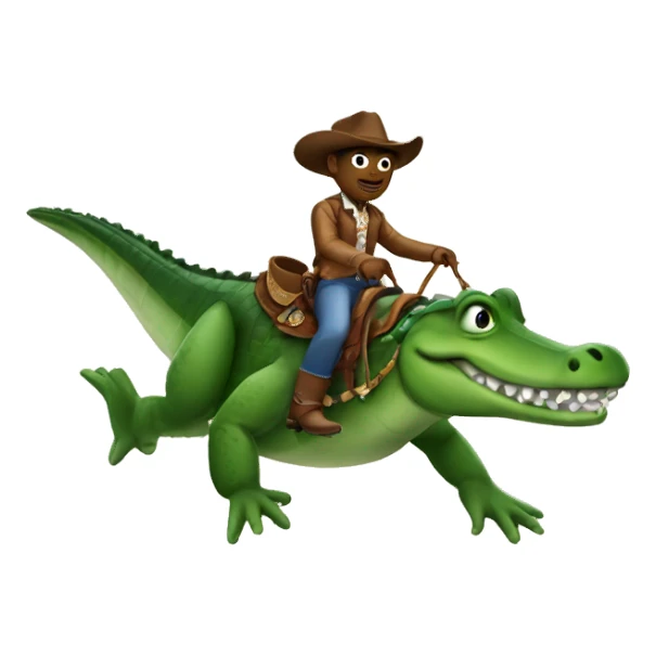 Cowboy riding an alligator  sticker