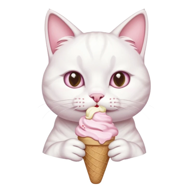 Cat eating  ice cream sticker