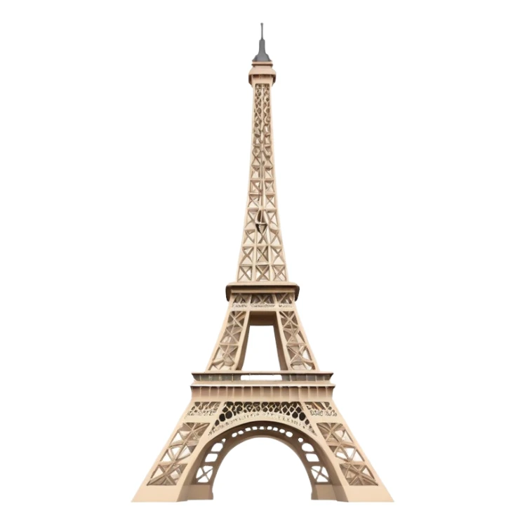 Eiffel Tower landmark with soft muted colors, not bright sticker