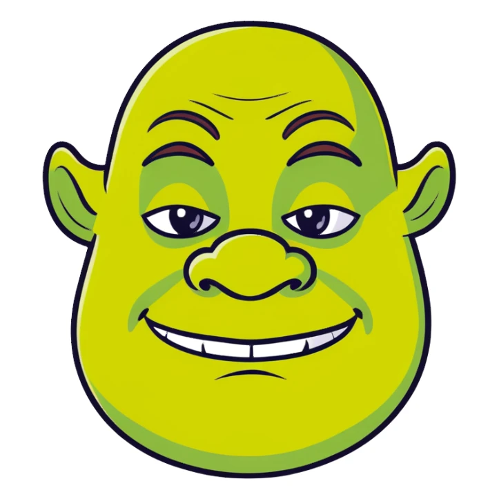 iconic Shrek face with one monacle  sticker