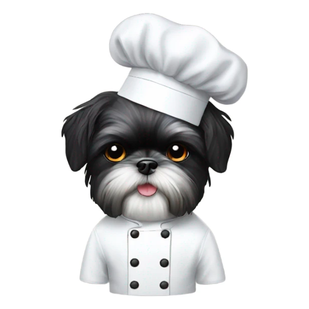 Black Shih tzu as chef sticker