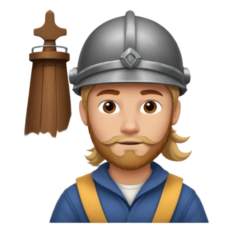 Young viking sailor on ship deck sticker