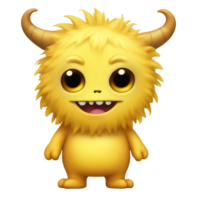 kind funny yellow baby monster sticker