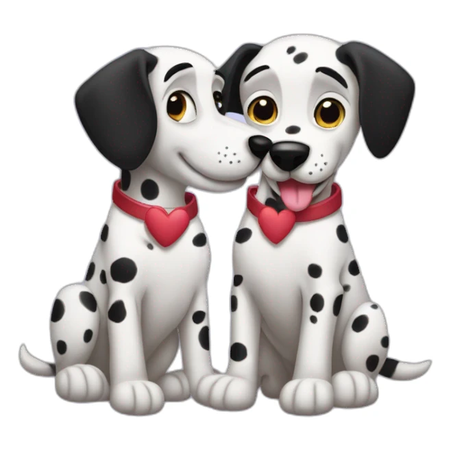 2 dalmatians in love sticker