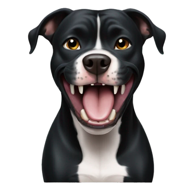 black pitbull flossing teeth sticker