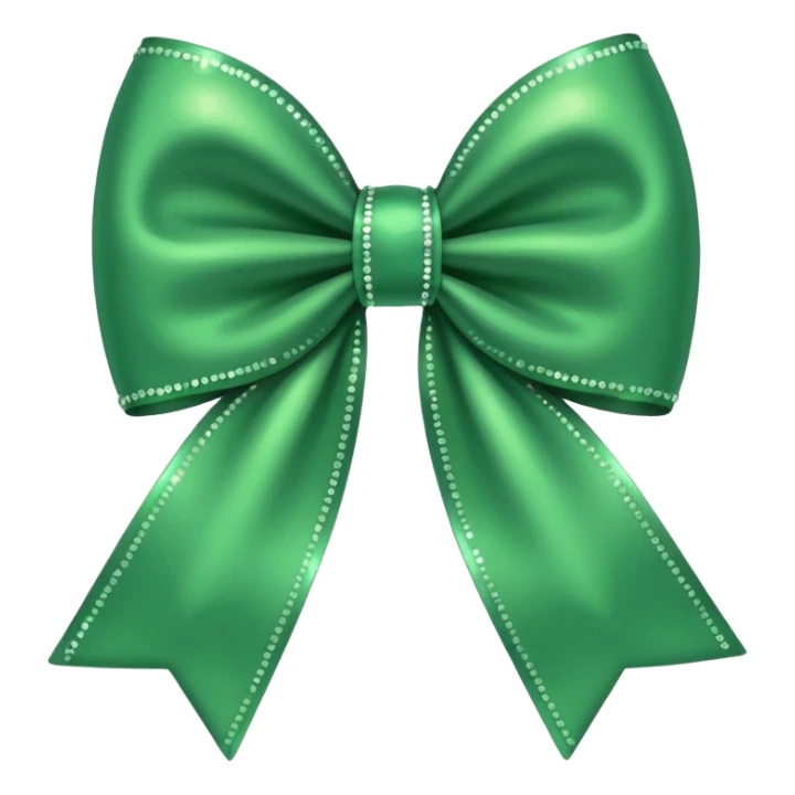 sparkly bow green sticker