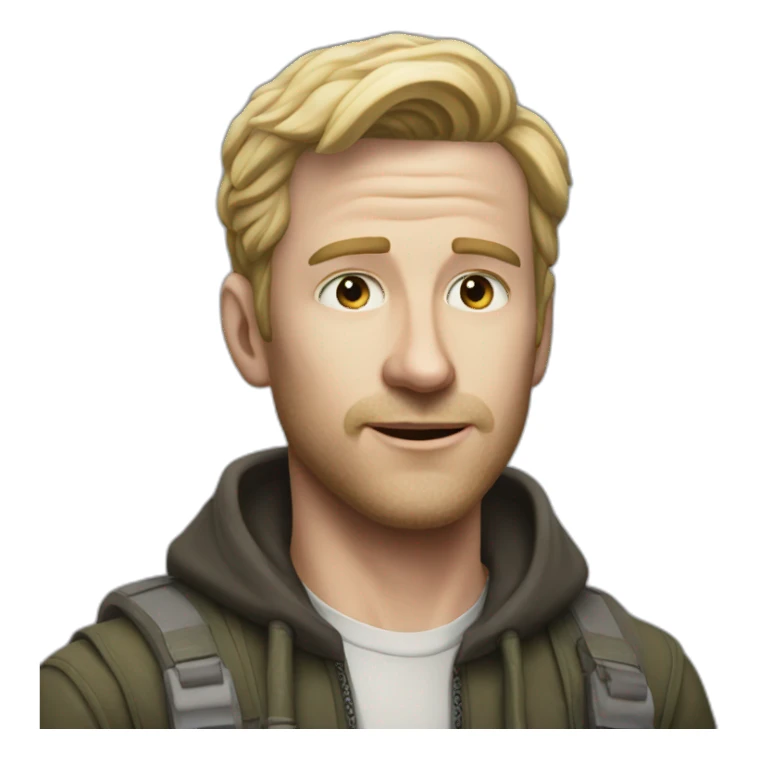 Hyper realistic white man from raid full body sticker