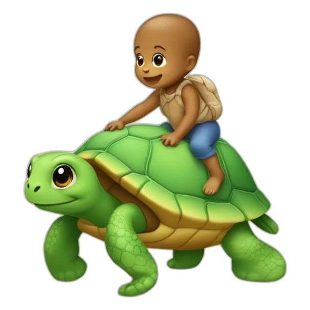 Bébé sur tortue sticker