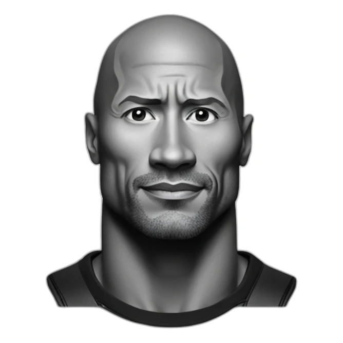 Sursil Dwayne Johnson noir et blanc sticker