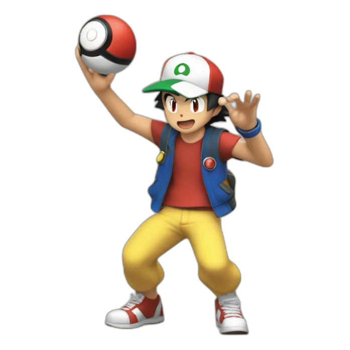 Ash ketchum throwing pokeball sticker
