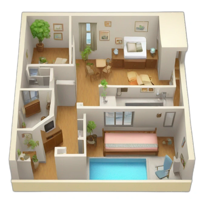 apartment isometric sticker
