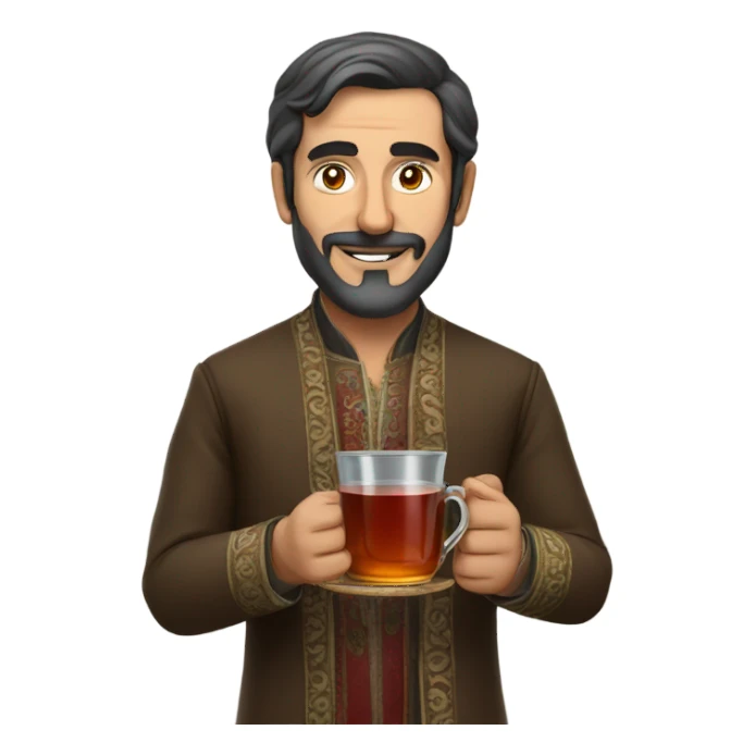 A turkish man drink tea sticker