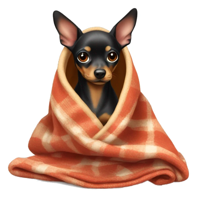 Miniature pincher in a blanket sticker