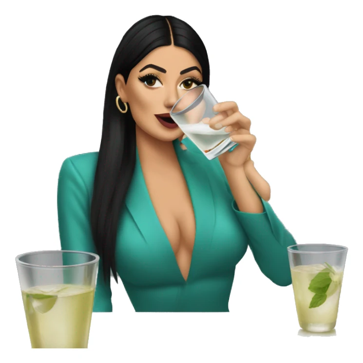 hyped kylie jenner drinking martini  sticker