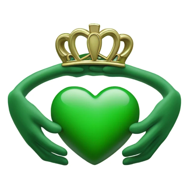 Green Claddagh heart no hands sticker