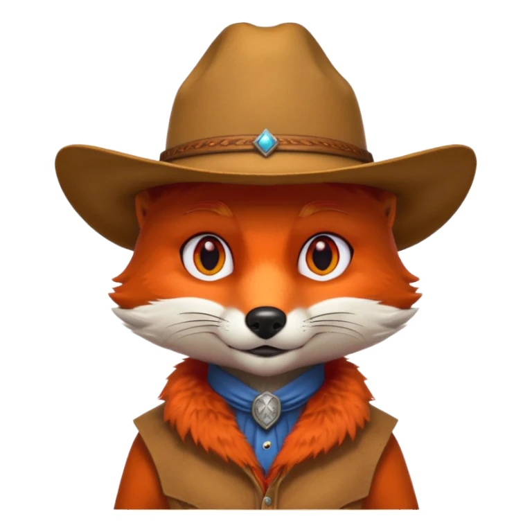 fox with cowboy hat sticker