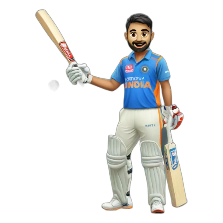 Virat with bat sticker