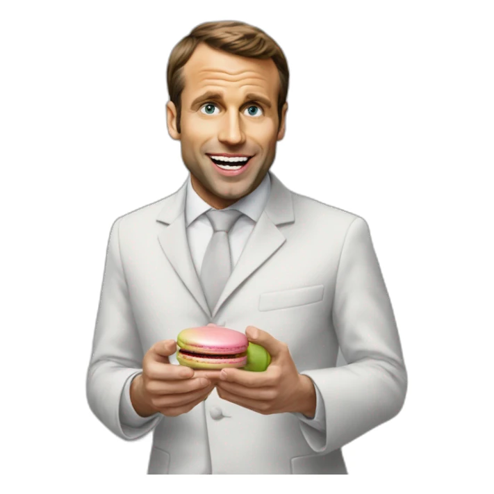 Macron eating macaron sticker