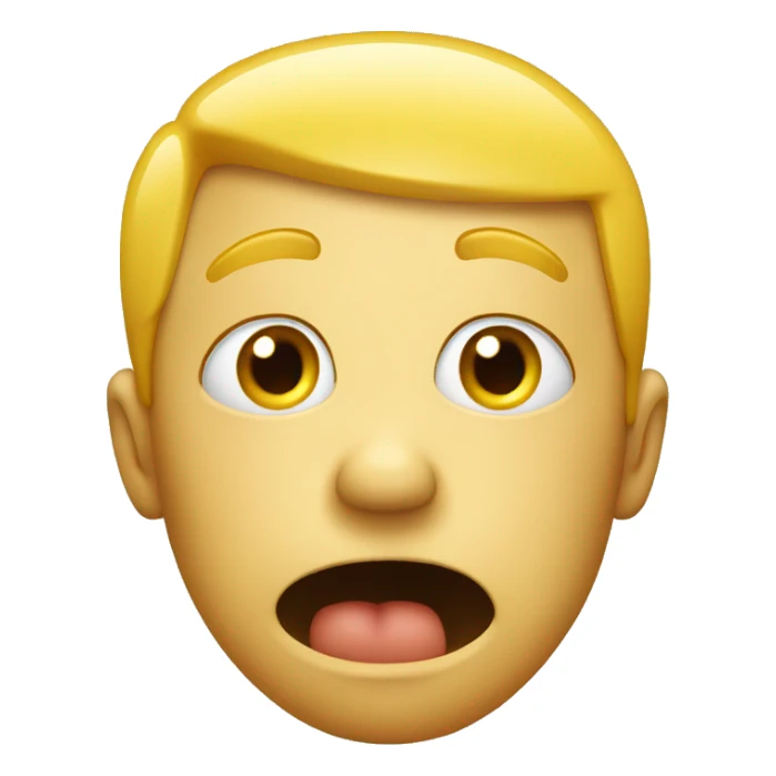 Embarrassed yellow head with two hands on mouth  sticker