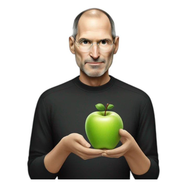 Steve Jobs eating apple sticker
