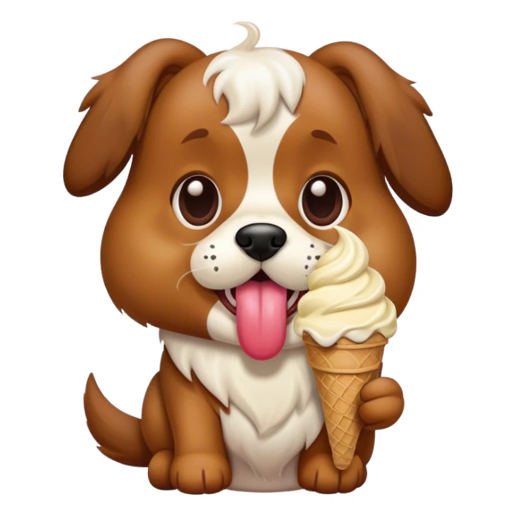 Dog licking ice cream sticker