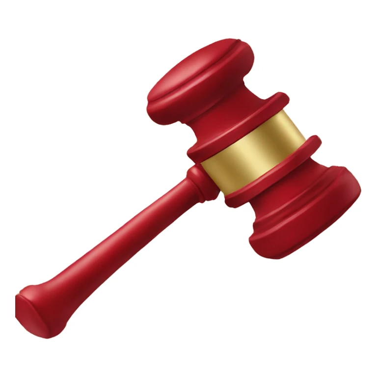 judge hammer in red color  sticker