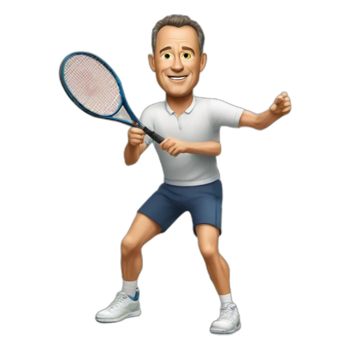 tom hanks playing tennis sticker