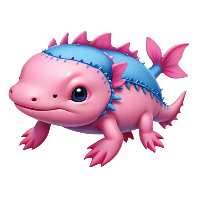 pink cute axolotl stitch sticker