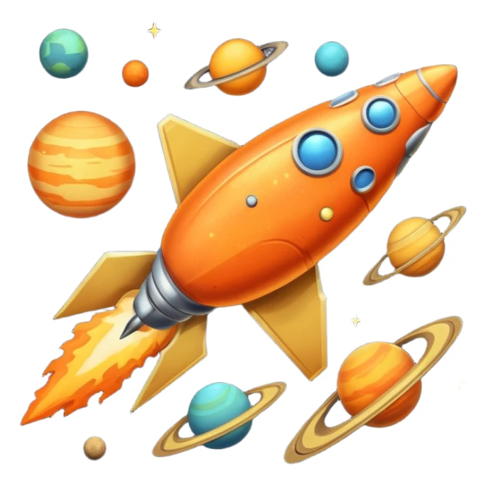 Vintage Planets comet streak motion sticker