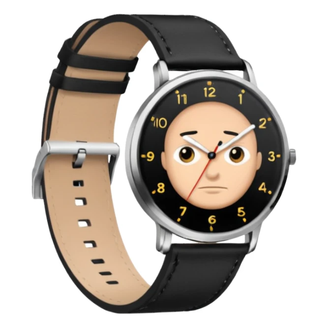 man wearing a black strap watch sticker