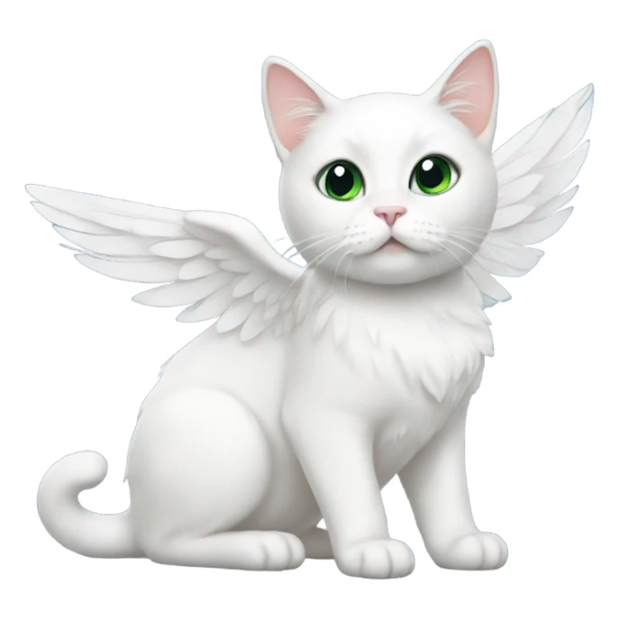 White Cat with wings sticker
