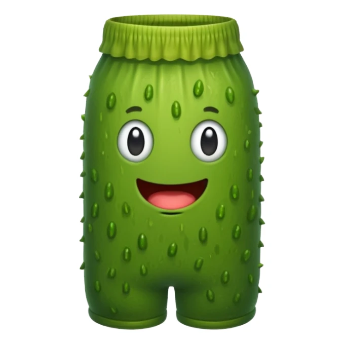 A pickle wearing shorts sticker